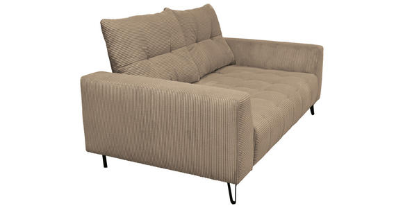 BIGSOFA  in Cord Beige  - Beige/Schwarz, KONVENTIONELL, Textil/Metall (246/100/116cm) - Carryhome