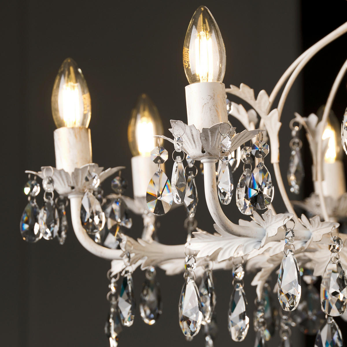 KRISTALNA VISEĆA SVJETILJKA    70/70/105 cm    Ivory  - bijela, Konvencionalno, staklo/metal (70/70/105cm)