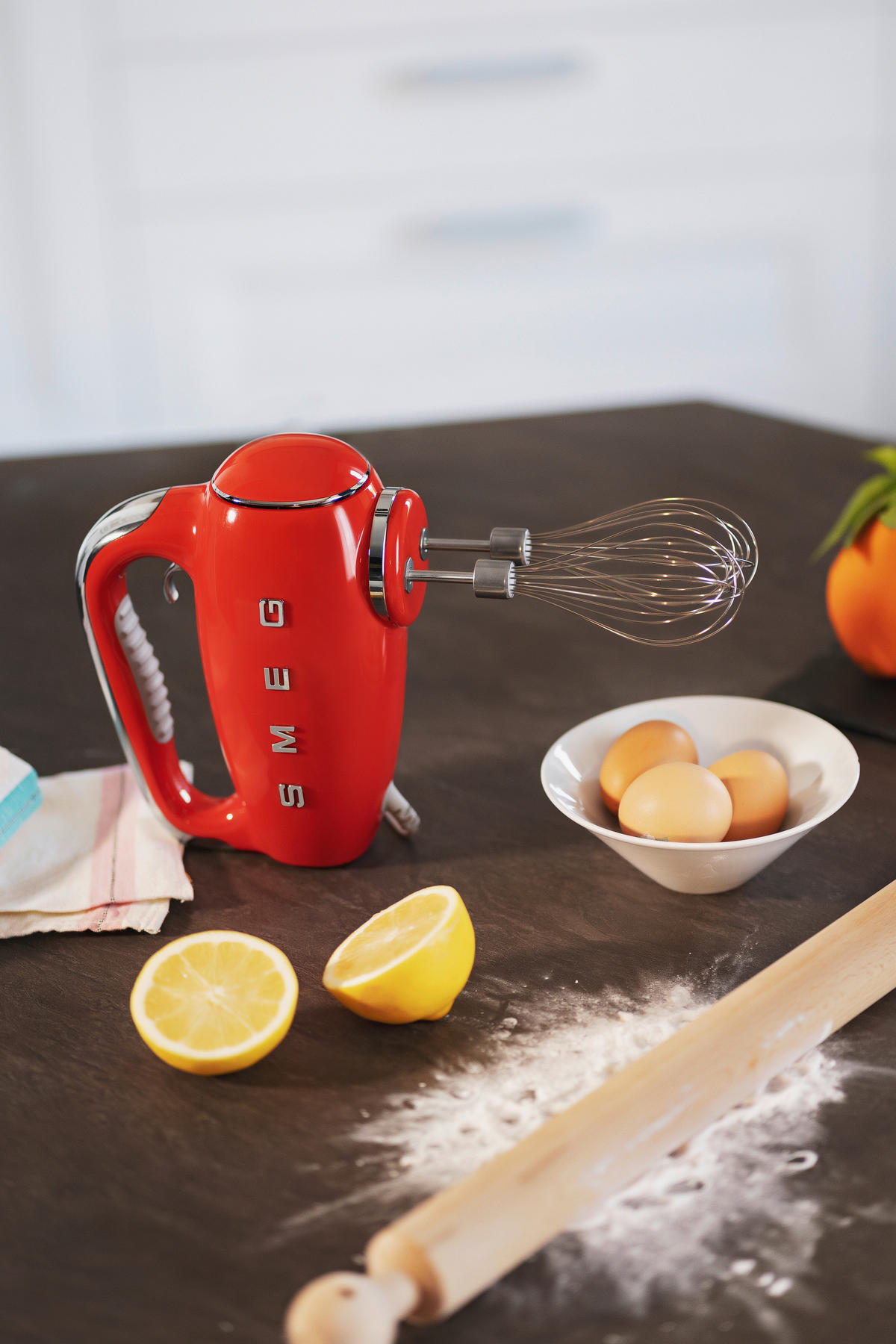 HANDMIXER 50'S STYLE  - Chromfarben/Rot, Basics, Kunststoff/Metall (22/37,8/22,1cm) - SMEG