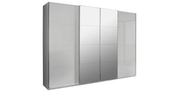 SCHWEBETÜRENSCHRANK 271/223/68 cm 4-türig Grau - Chromfarben/Grau, Design, Glas/Holzwerkstoff (271/223/68cm) - Novel