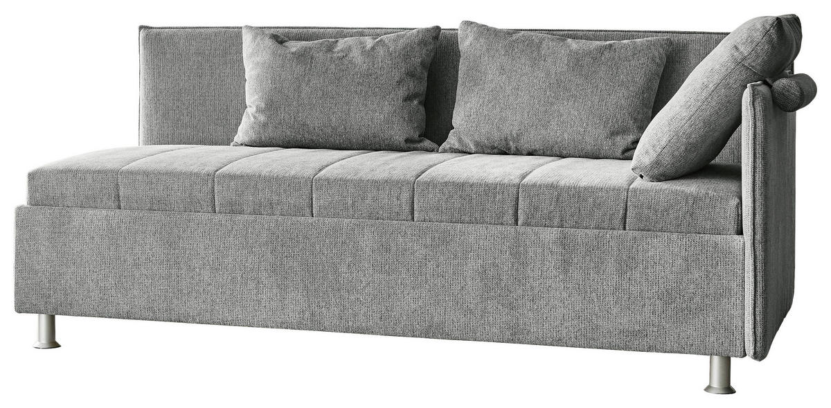 POLSTERLIEGE in Flachgewebe Grau  - Weiss/Alufarben, Konventionell, Holz/Holzwerkstoff (90/200cm) - Beldomo Style