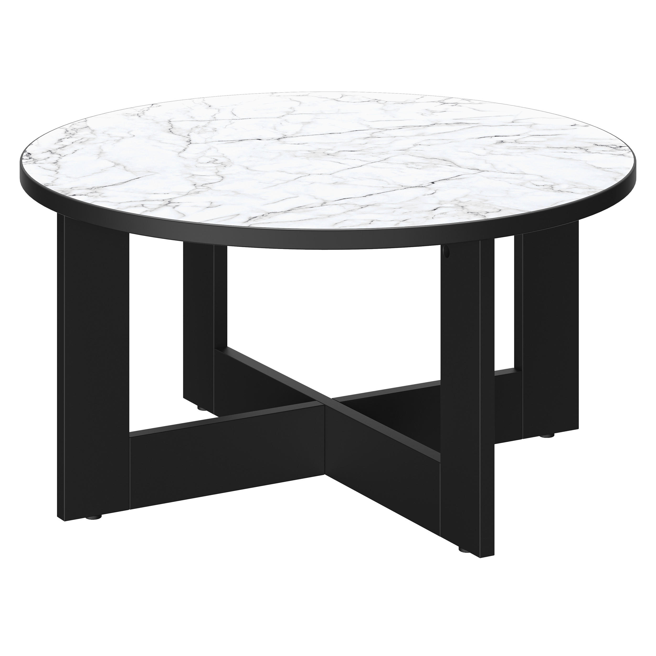 COUCHTISCH 82/82/43 cm rund Schwarz  - Schwarz, Design, Holzwerkstoff (82/82/43cm) - MID.YOU