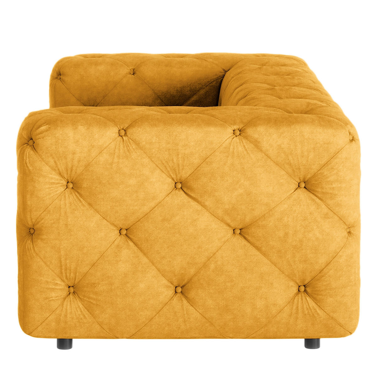 2-SITZER-SOFA Fresco Mikrofaser Senfgelb  - Senfgelb/Schwarz, Design, Kunststoff/Textil (193/71/100cm) - P & B