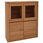 HIGHBOARD Kernbuche  118,4/139,6/37,7 cm  - Kernbuche/Grau, KONVENTIONELL, Glas/Holz (118,4/139,6/37,7cm) - Voleo