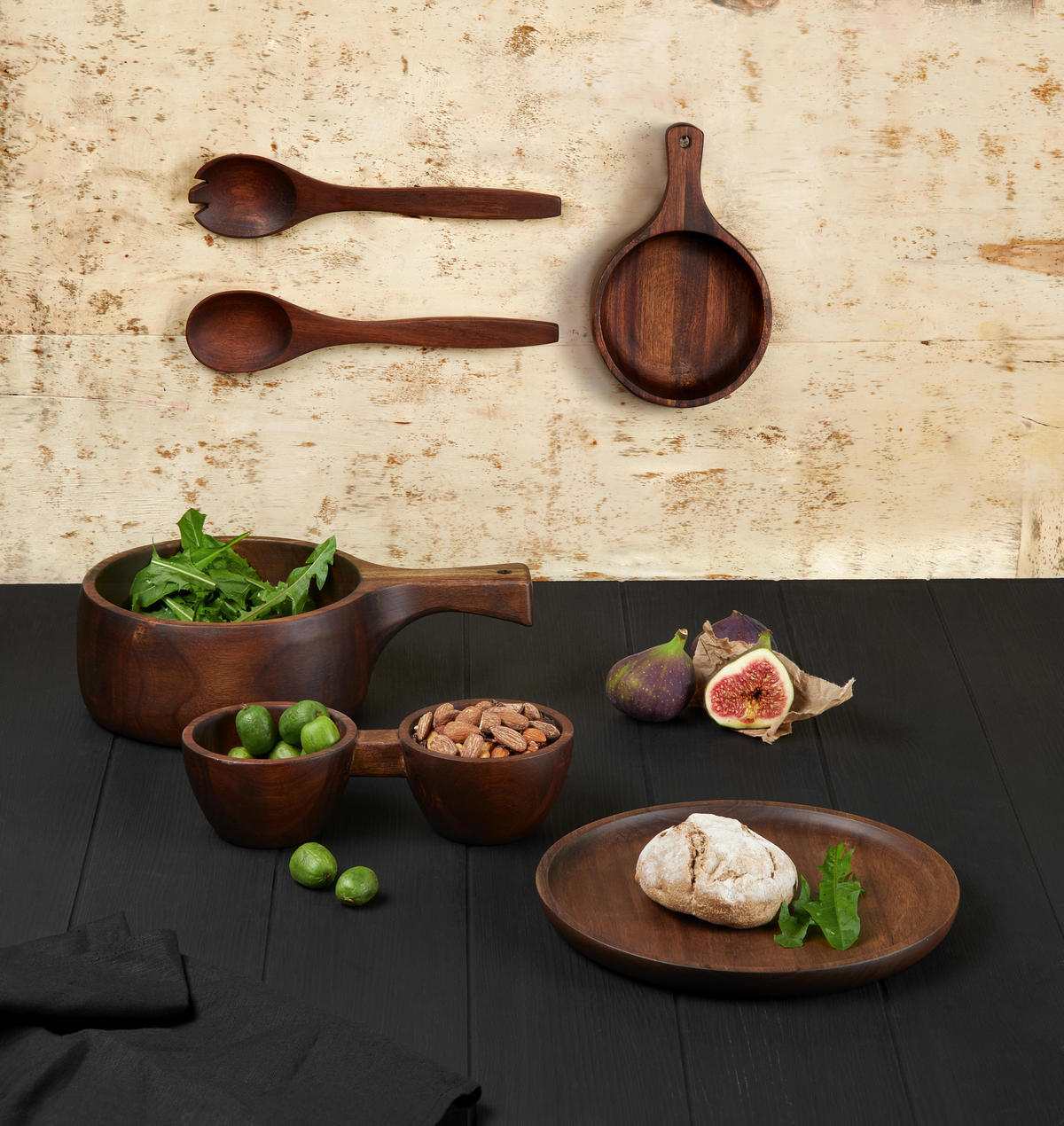 SALATBESTECK GRANDE  - Akaziefarben, Holz (30/7/2cm) - ASA