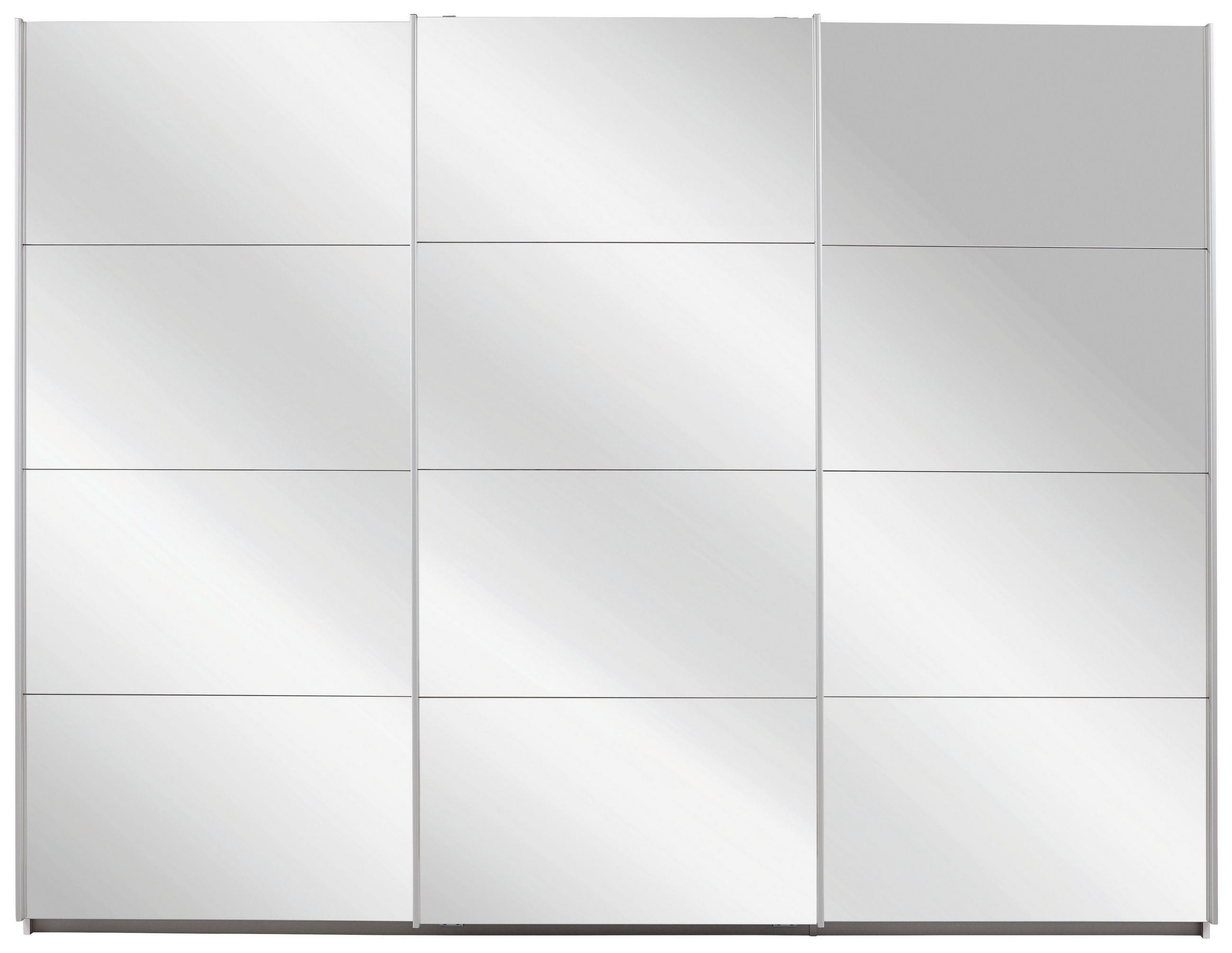 BIELA SKRIŇA SO ZRKADLOM, biela, 271/210/62 cm - biela/hliníková, Konventionell, kov/kompozitné drevo (271/210/62cm) - MID.YOU