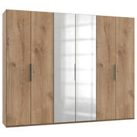 DREHTÜRENSCHRANK  in Eichefarben  - Chromfarben/Eichefarben, MODERN, Holzwerkstoff (300/236/58cm) - MID.YOU