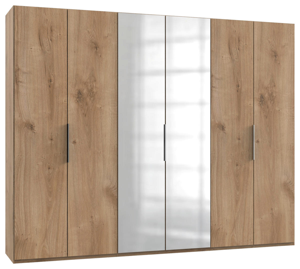 DREHTÜRENSCHRANK  in Eichefarben  - Chromfarben/Eichefarben, MODERN, Holzwerkstoff (300/236/58cm) - MID.YOU