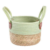 REGALKORB  22/25 cm - Naturfarben/Grün, Natur, Naturmaterialien/Textil (22/25cm) - Ambia Home