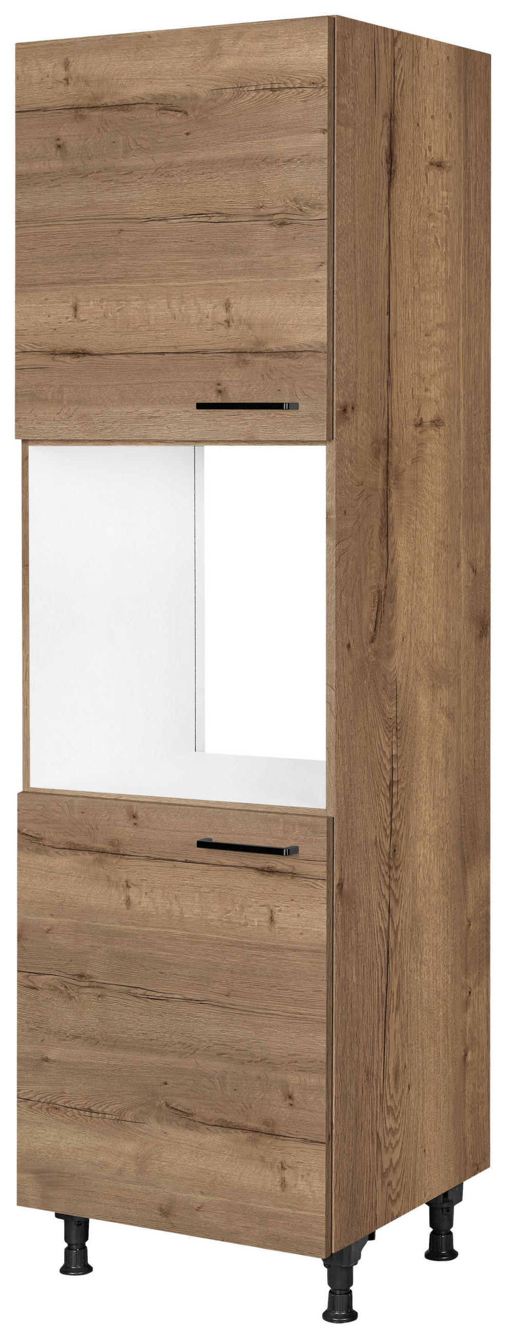 GERÄTEUMBAUSCHRANK 60/216,6/58 cm in Eiche dunkel - Eiche dunkel/Schwarz, MODERN, Holzwerkstoff/Metall (60/216,6/58cm) - Nobilia