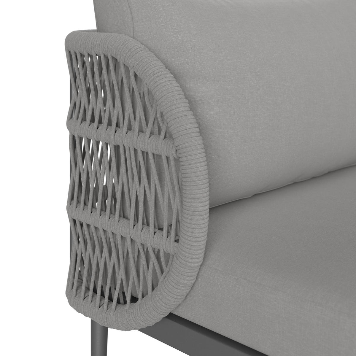 LOUNGE GARNITURA tkanina aluminij  - siva/naravne barve, Moderno, kovina/umetna masa (255/72/145cm) - Ambia Garden
