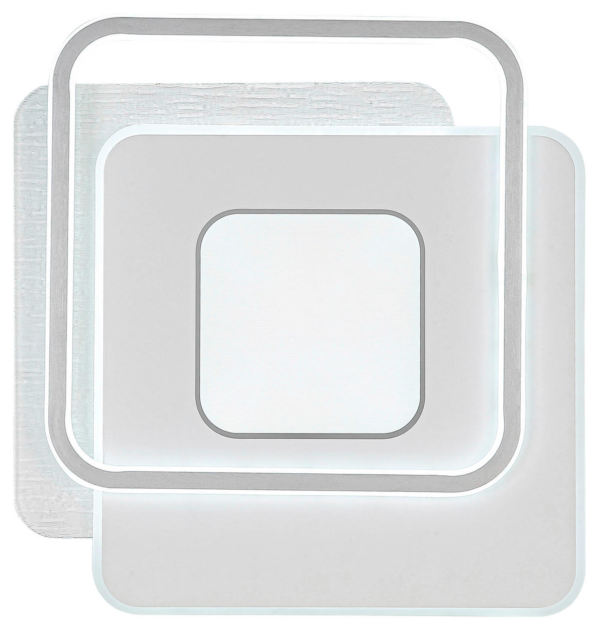 DECKENLEUCHTE 46,5/48,5/5 cm   - Chromfarben/Alufarben, Trend, Kunststoff/Metall (46,5/48,5/5cm) - Novel