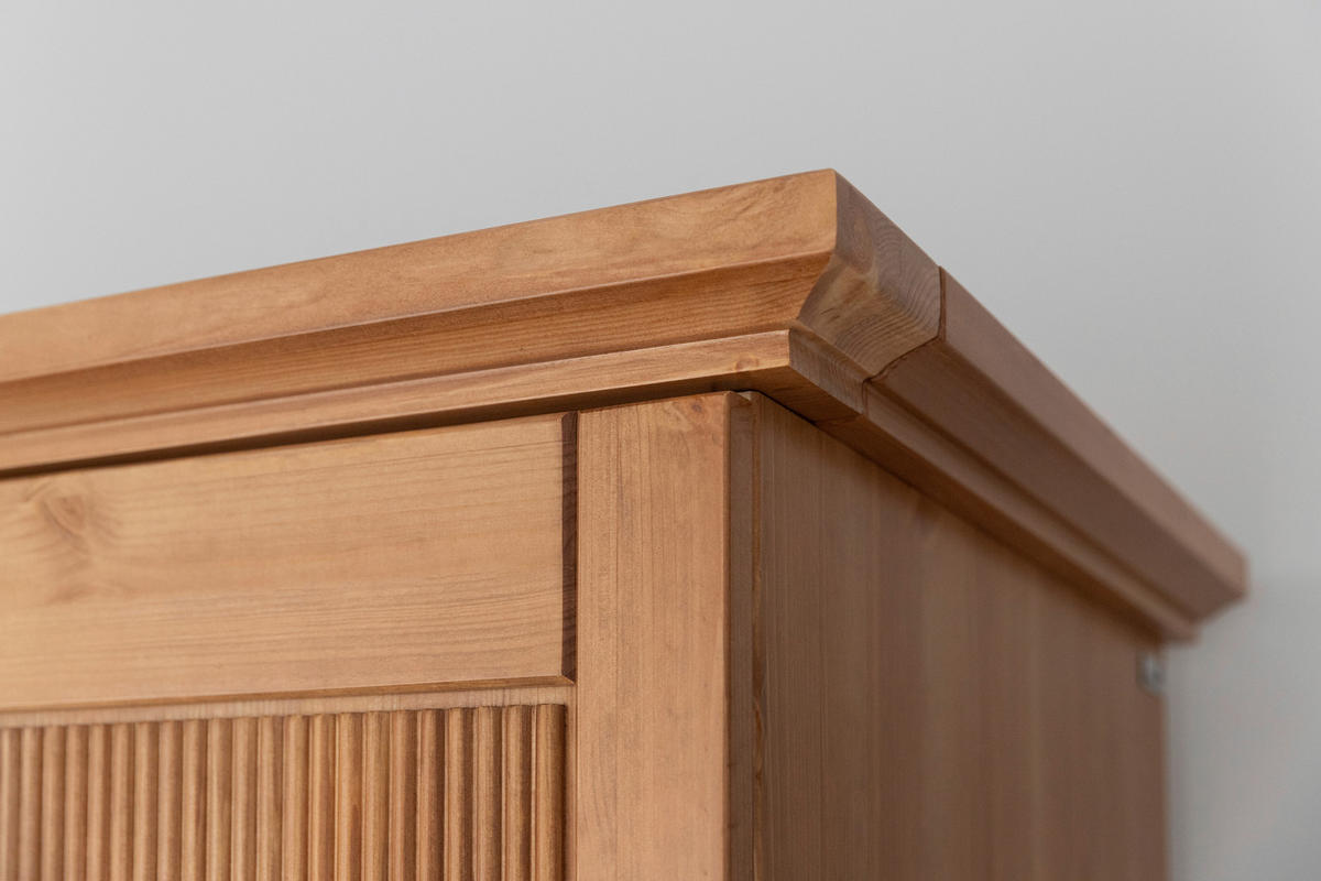 KLEIDERSCHRANK 129/213/63 cm,  in Eichefarben, 2 Tür(en)-türig  - Eichefarben/Silberfarben, KONVENTIONELL, Holz/Metall (129/213/63cm) - Linea Natura