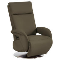 RELAXSESSEL in Leder Olivgrün  - Edelstahlfarben/Olivgrün, Design, Leder/Metall (70/108/80cm) - Cantus