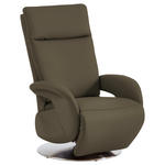 RELAXSESSEL in Leder Olivgrün  - Edelstahlfarben/Olivgrün, Design, Leder/Metall (70/108/80cm) - Cantus