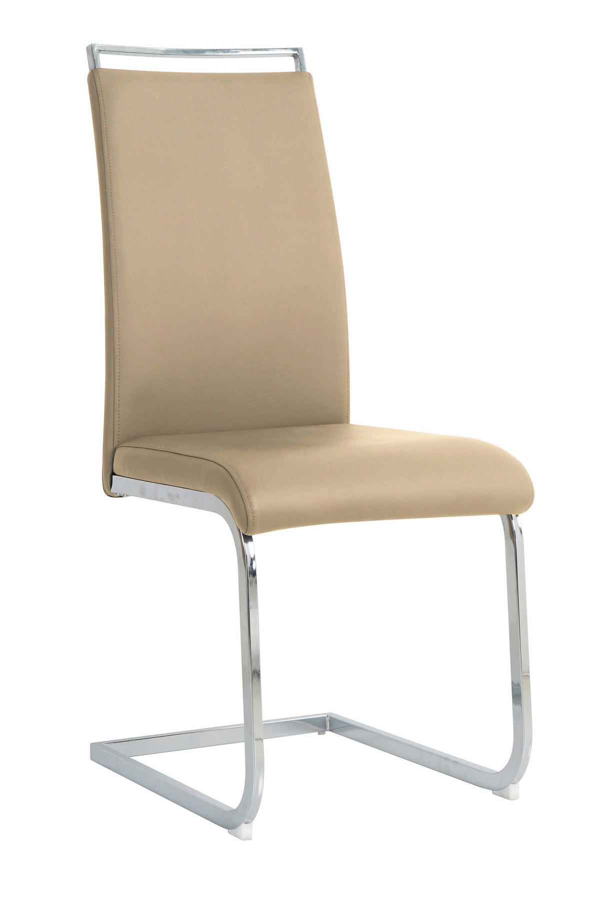 STUHL-SET 2 Stück  in Lederlook Kunststoff, Textil  - Taupe/Silberfarben, Design, Kunststoff/Textil (42/101/58cm) - Livetastic