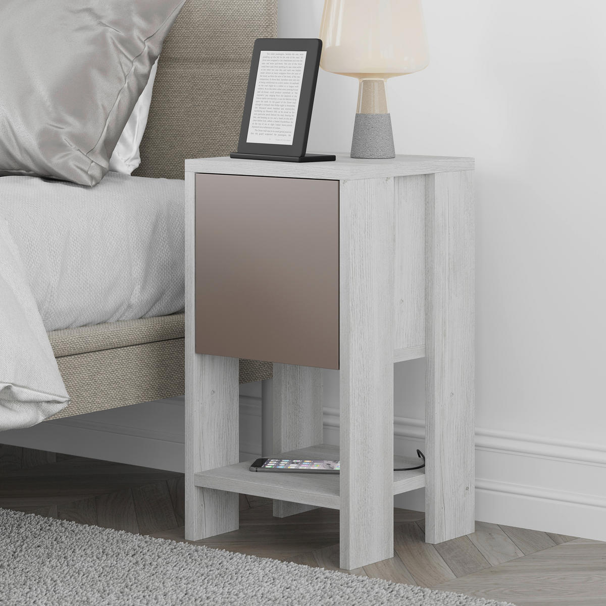 NACHTTISCH 30/55/30 cm  - Beige, Design, Holzwerkstoff (30/55/30cm) - Livetastic