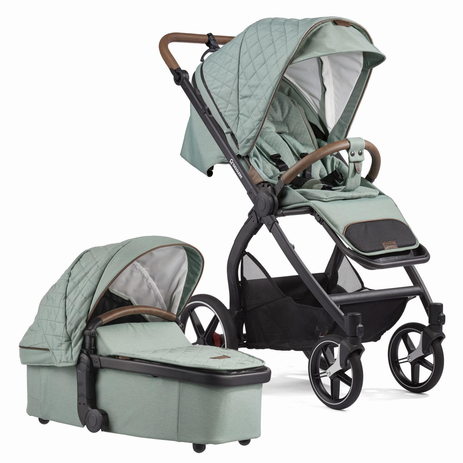 KOMBIKINDERWAGEN FX4 Swing/Lyx Set  - Mintgrün, Basics, Metall (100/55/130cm) - Gesslein