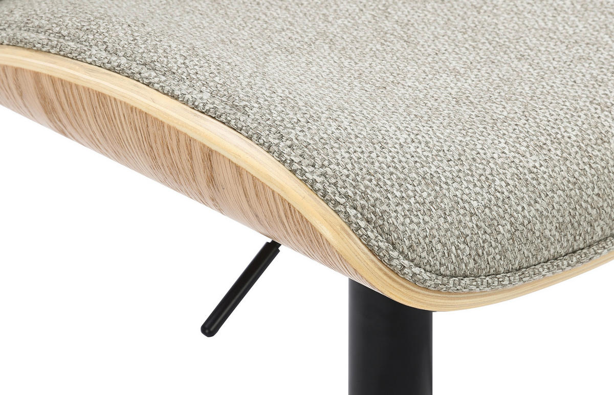 BARHOCKER in Naturfarben, Schwarz, Beige  - Beige/Schwarz, MODERN, Holz/Textil (47/87/109/50cm) - Livetastic