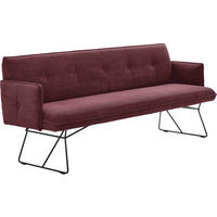 SITZBANK 212/89/70 cm  in Weinrot  - Weinrot/Schwarz, Design, Textil/Metall (212/89/70cm) - Pure Home Lifestyle