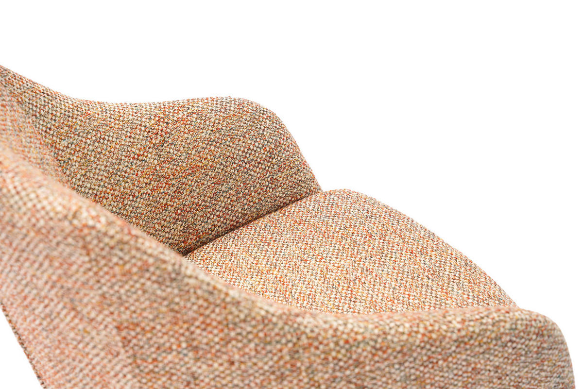 ARMLEHNSTUHL  in Eisen Webstoff  - Terracotta/Schwarz, Design, Textil/Metall (61/83/61,5cm) - Cassando
