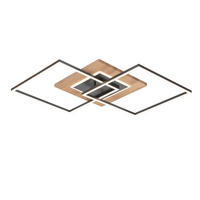 DECKENLEUCHTE 61/61/8 cm  - Schwarz, Design, Holz/Metall (61/61/8cm)