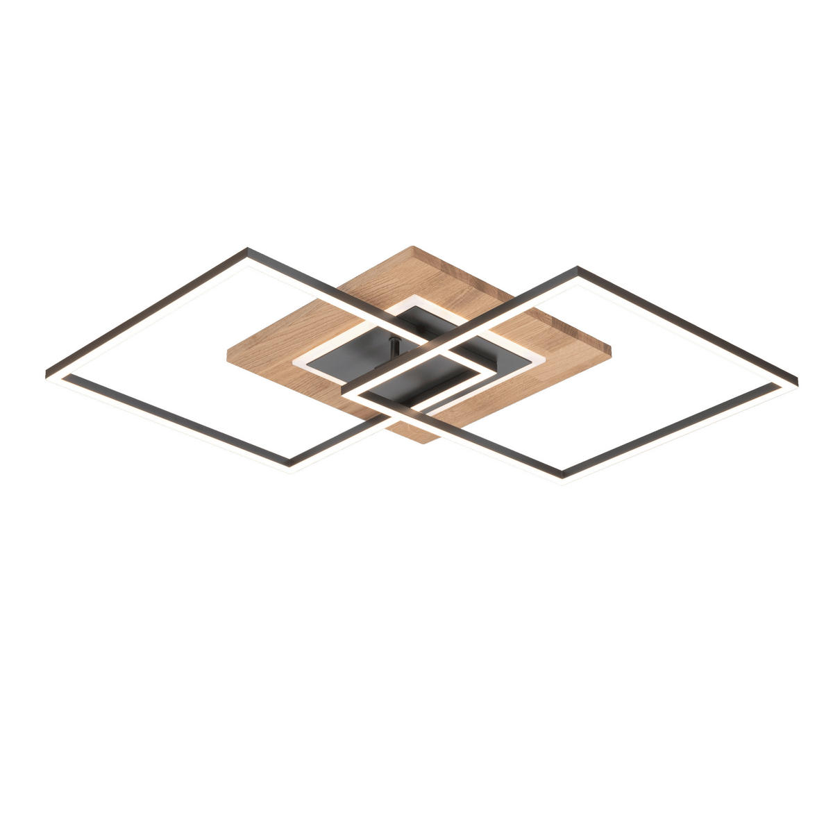 DECKENLEUCHTE 61/61/8 cm  - Schwarz, Design, Holz/Metall (61/61/8cm)