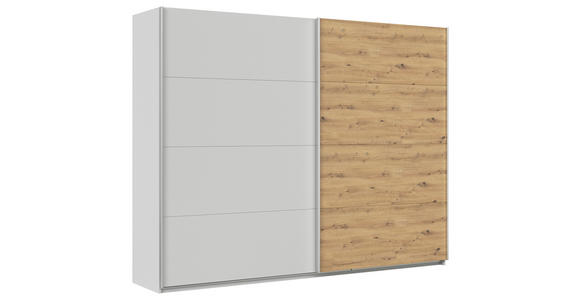 SCHWEBETÜRENSCHRANK  in Eiche Artisan, Seidengrau  - Seidengrau/Alufarben, KONVENTIONELL, Holzwerkstoff/Metall (271/229/62cm) - Xora