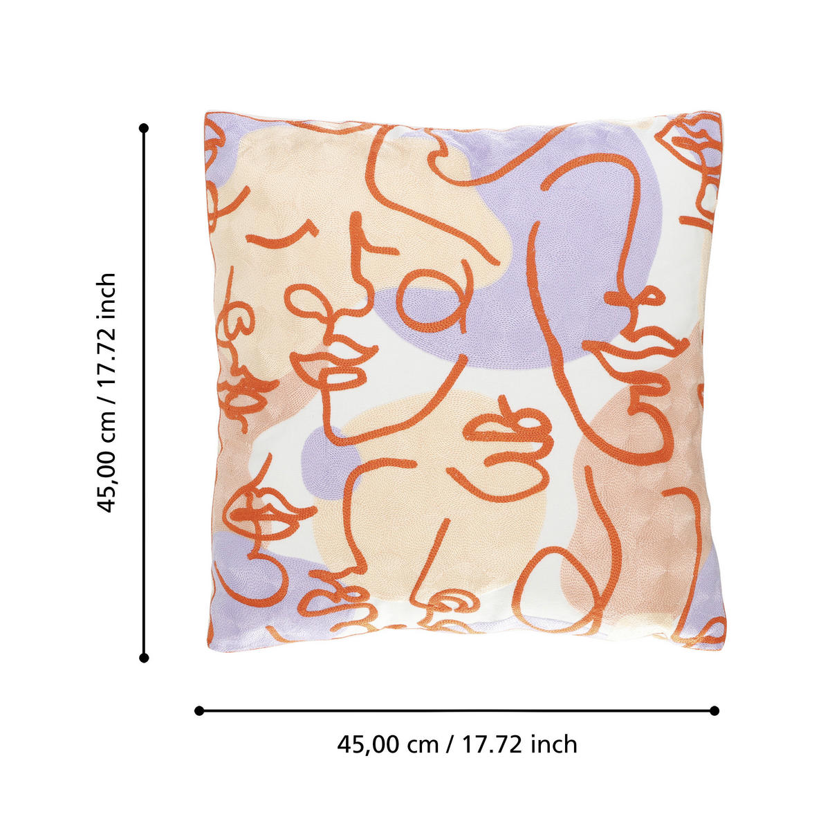 ZIERKISSEN  45/45 cm   - Lila/Rot, Basics, Textil (45/45cm) - Eglo