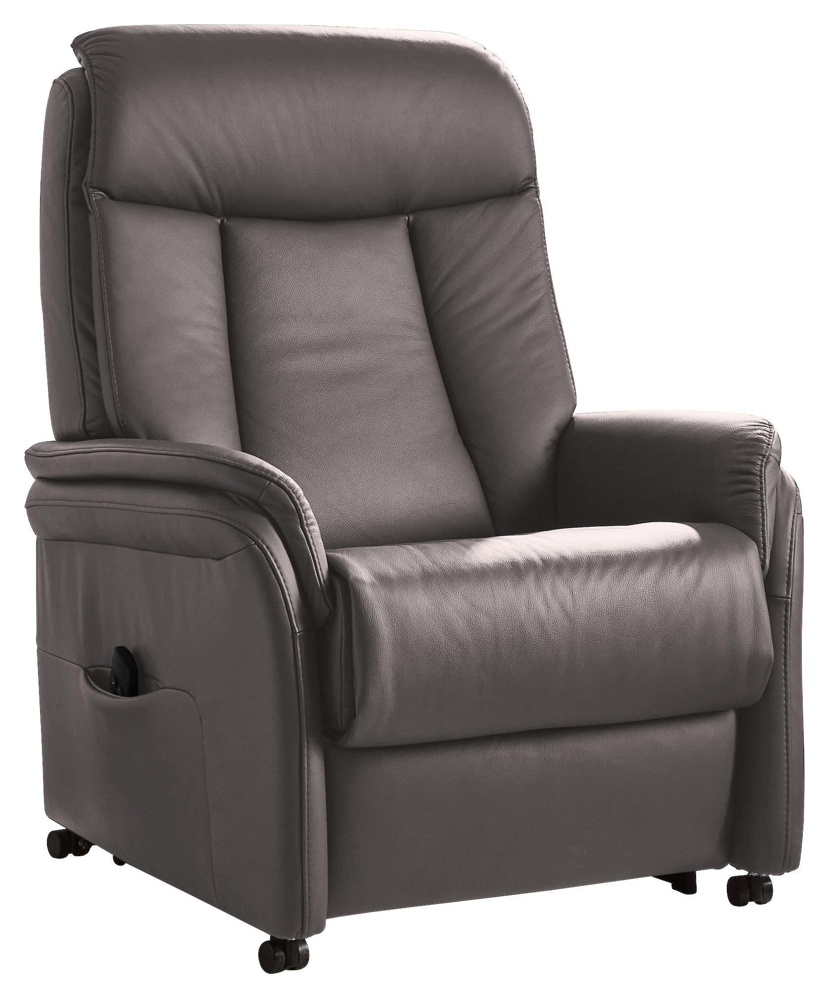 Fernsehsessel in Leder Grau