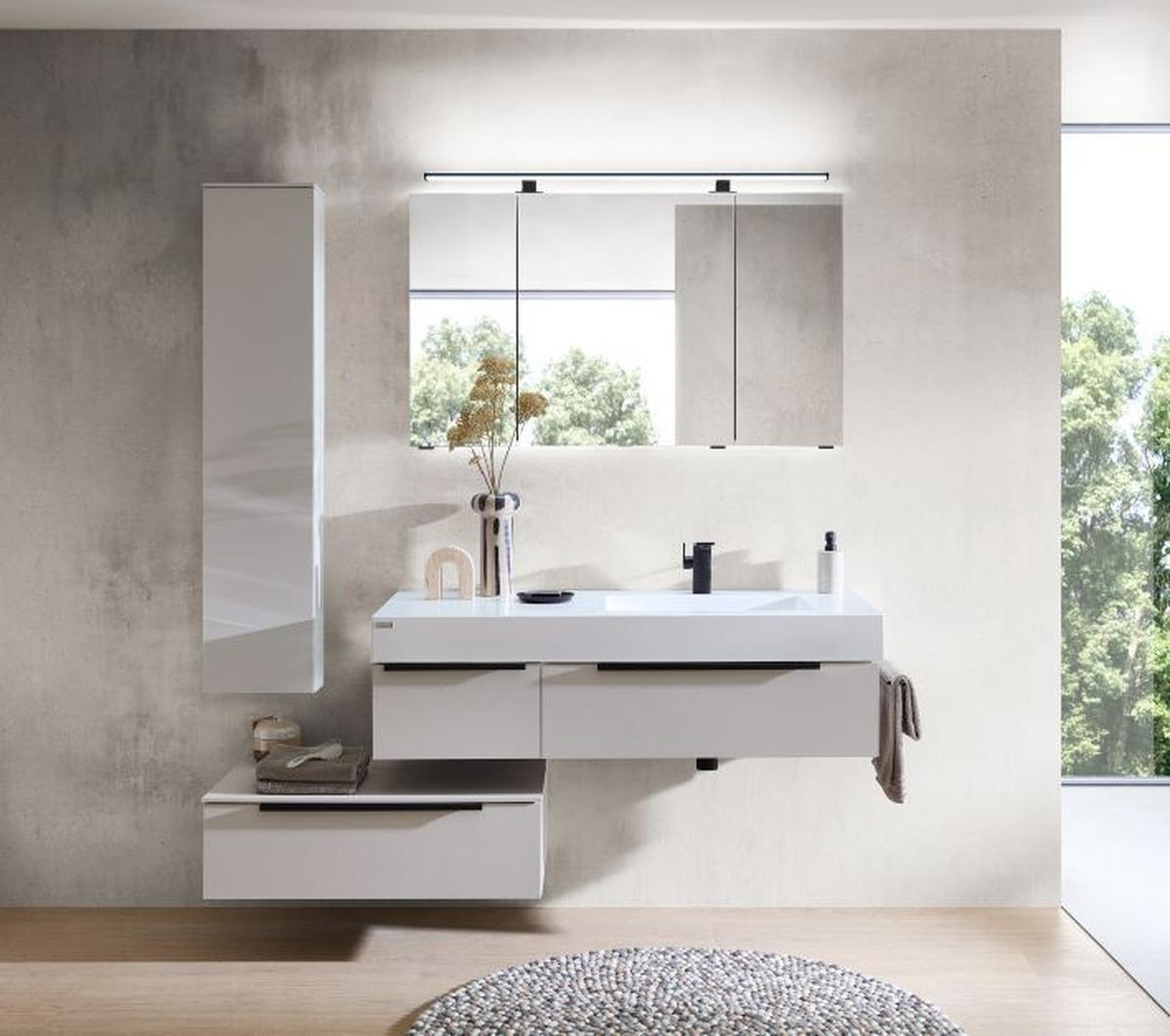 MIDISZEKRÉNY 30/137/17 cm  - kasmírszínű/fekete, Konventionell, faalapú anyag/üveg (30/137/17cm) - Dieter Knoll