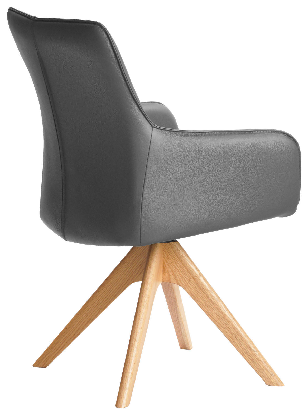 ARMLEHNSTUHL in Holz, Metall, Leder Grau  - Eichefarben/Grau, MODERN, Leder/Holz (64/87/60cm) - Novel