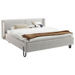 POLSTERBETT Beleuchtung Hellgrau 140/200 cm  - Hellgrau/Schwarz, MODERN, Textil/Metall (140/200cm) - Novel