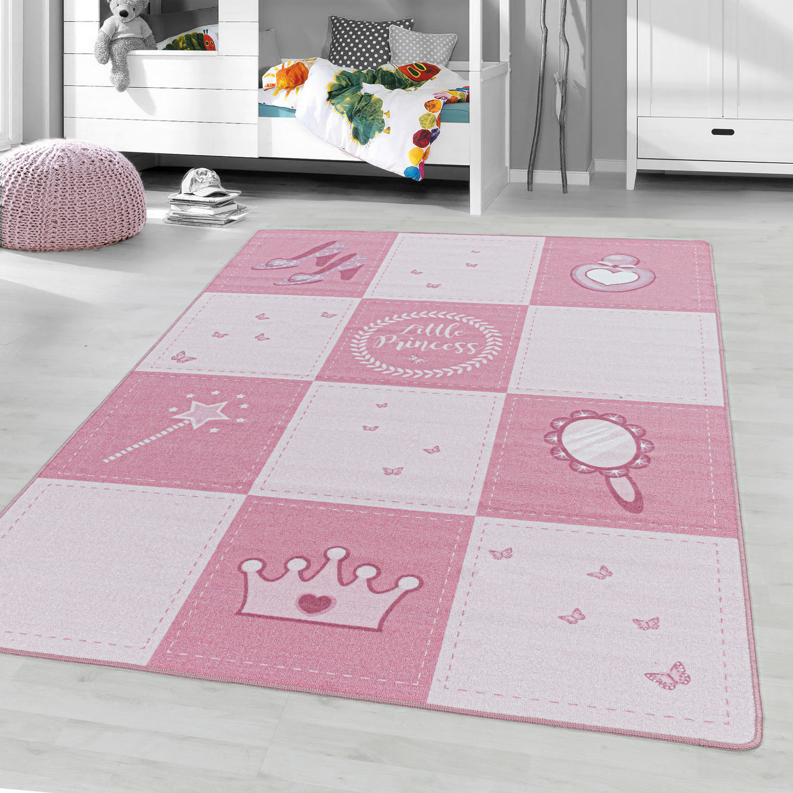 BARNMATTA 100/150 cm Play 2905 pink  - pink, Basics, textil/plast (100/150cm)