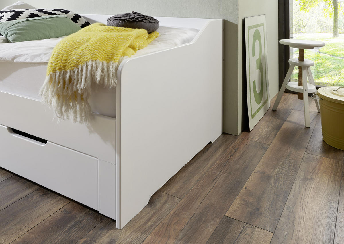 KREVET 90/180/200 cm     bela  - bela, Dizajnerski, pločasti materijal (90/180/200cm) - Xora
