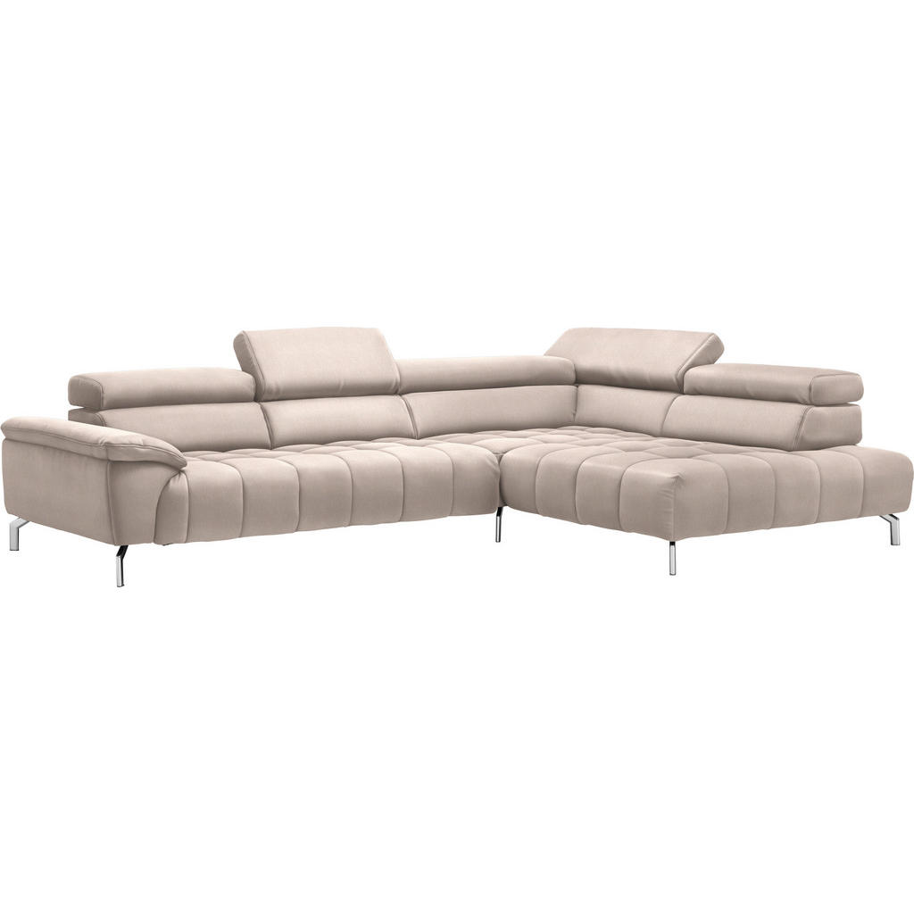 Thumbnail - Beldomo Style Ecksofa, Creme, Natur, Textil, Uni, 4-5-Sitzer, Ottomane rechts, L-Form, 323x222 cm, Goldenes M, erweiterb...