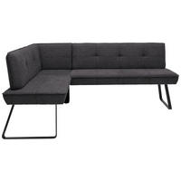 ECKBANK 157/204 cm Flachgewebe Anthrazit, Schwarz Metall   - Anthrazit/Schwarz, Design, Textil/Metall (157/204cm) - Dieter Knoll