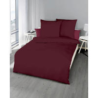 POSTELJNINA Uni 140/200 cm bombažni flanel vinsko rdeča  - vinsko rdeča, Konvencionalno, tekstil (140/200cm) - Kaeppel