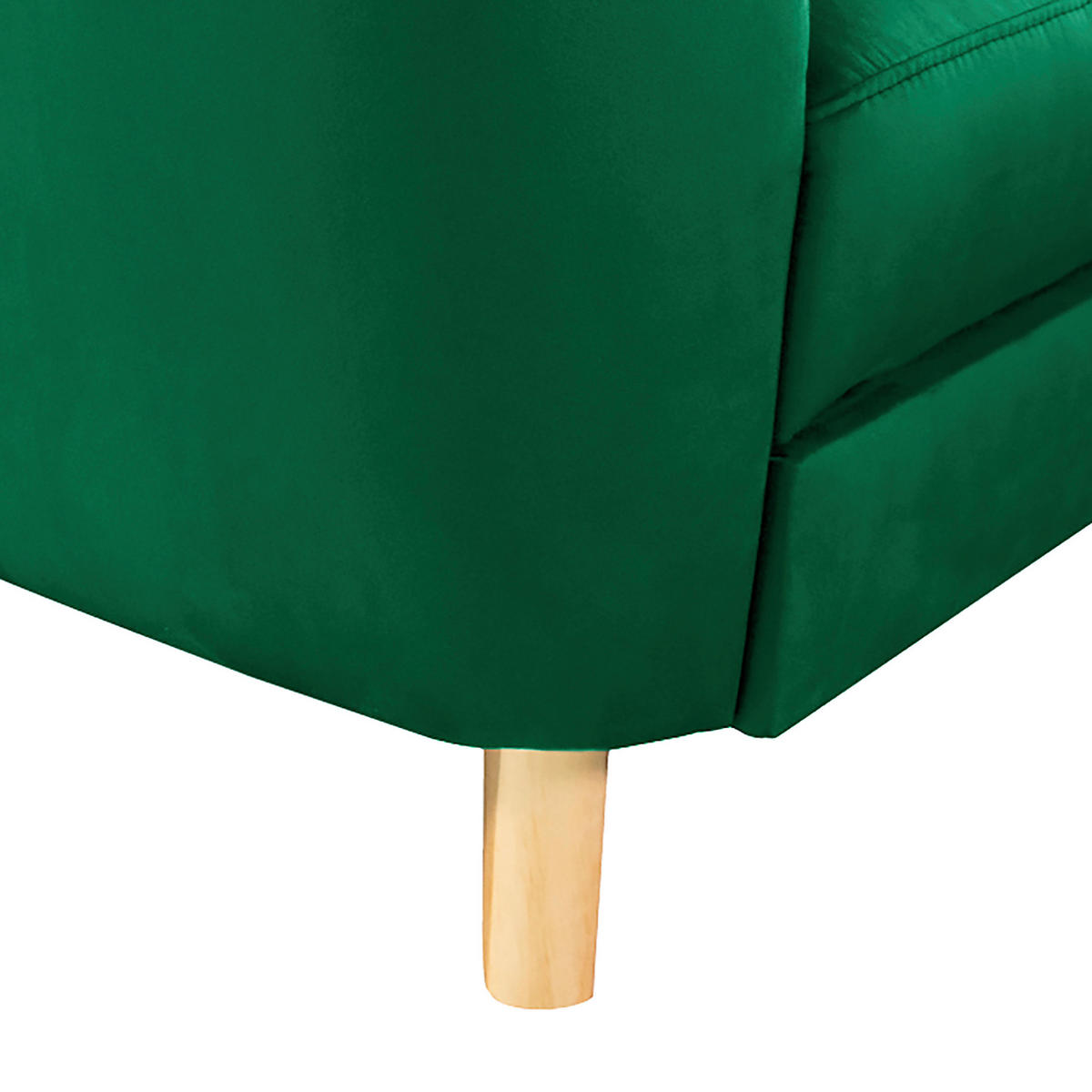 ECKSOFA Dunkelgrün Samt  - Dunkelgrün/Buchefarben, Design, Holz/Textil (236/190cm) - Livetastic