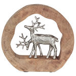 SKULPTUR - Silberfarben/Naturfarben, Natur, Holz/Metall (28,5/27/6,5cm) - Ambia Home