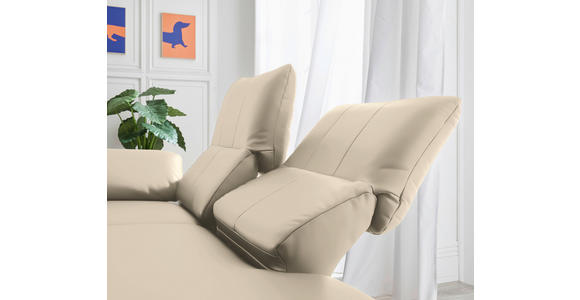 RÉCAMIERE in Echtleder Creme - Chromfarben/Creme, Design, Leder/Metall (209/85-109/95-16cm) - Dieter Knoll