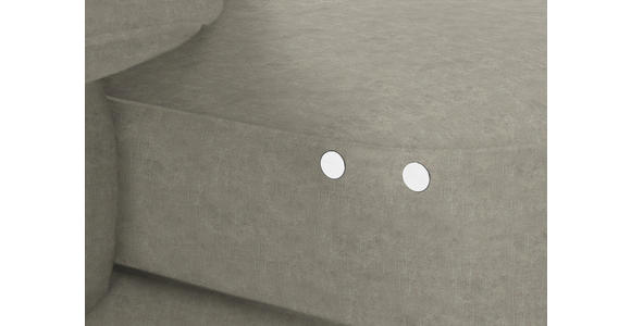ECKSOFA in Velours Platinfarben 180/310 cm - Platinfarben/Schwarz, Design, Textil/Metall (180/310cm) - Dieter Knoll