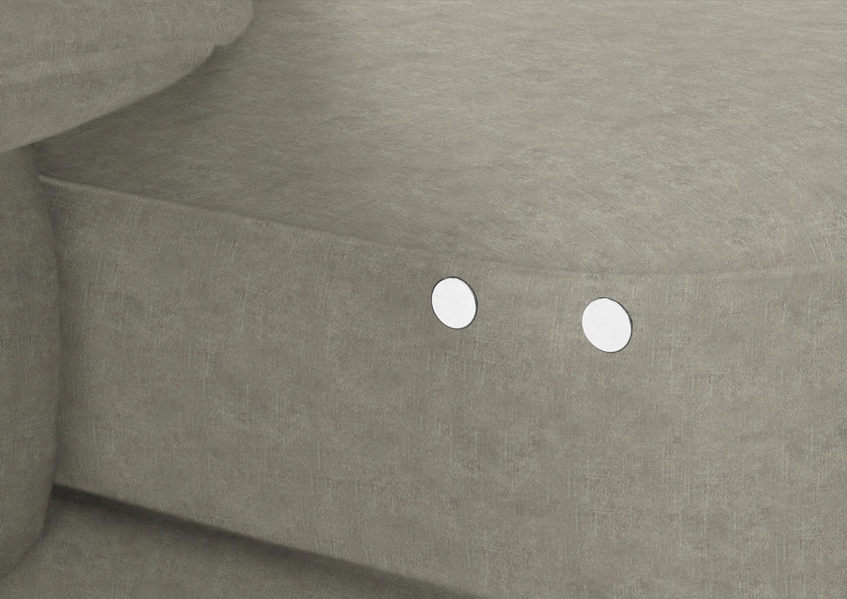 ECKSOFA in Velours Platinfarben  - Platinfarben/Schwarz, Design, Textil/Metall (180/310cm) - Dieter Knoll
