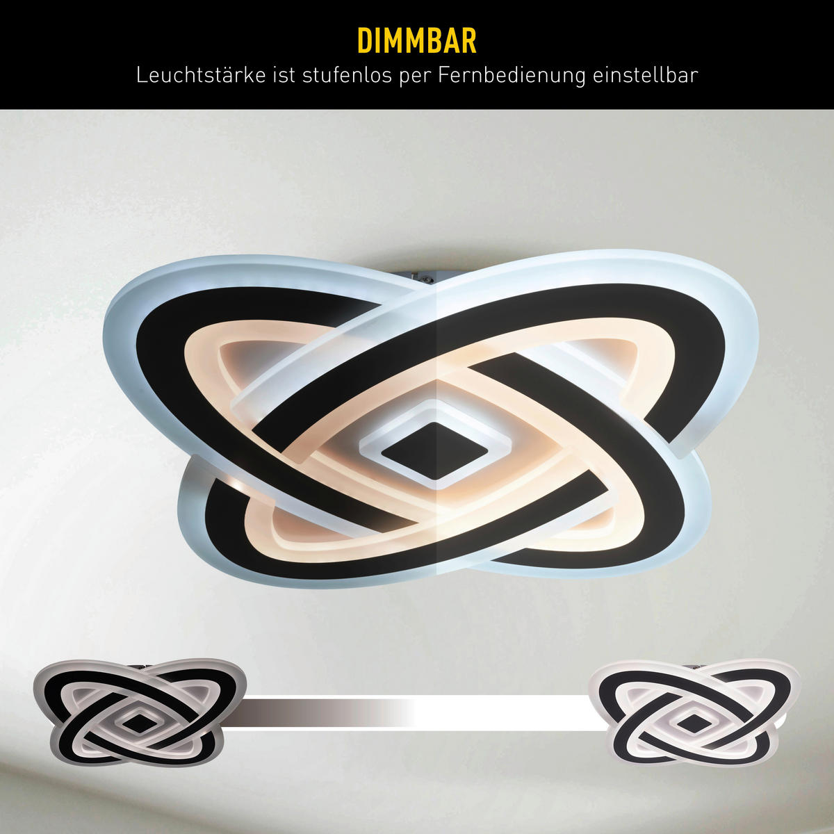 LED-DECKENLEUCHTE 48/48/6 cm   - Weiß/Grau, Design, Kunststoff/Metall (48/48/6cm) - Näve
