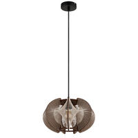 HÄNGELEUCHTE Sakura 34/150 cm  - Dunkelbraun/Schwarz, Design, Naturmaterialien/Holzwerkstoff (34/150cm) - Globo