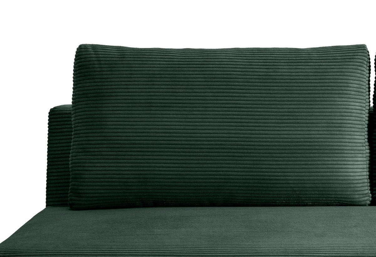 SCHLAFSOFA in Cord Dunkelgrün  - Dunkelgrün/Schwarz, Modern, Textil/Metall (198/90/100cm) - Livetastic
