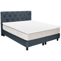 BOXSPRINGBETT 180/200 cm,  in Dunkelgrau, Matratze, Topper, H3 = fest  - Dunkelgrau/Schwarz, Design, Textil/Metall (180/200cm) - Esposa