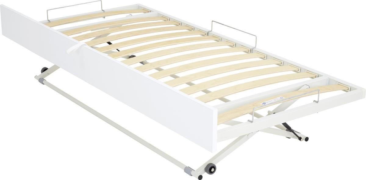 AUSZIEHBETT 90-180/190 cm in Weiß - Buchefarben/Weiß, KONVENTIONELL, Holz/Holzwerkstoff (90-180/190cm) - Paidi