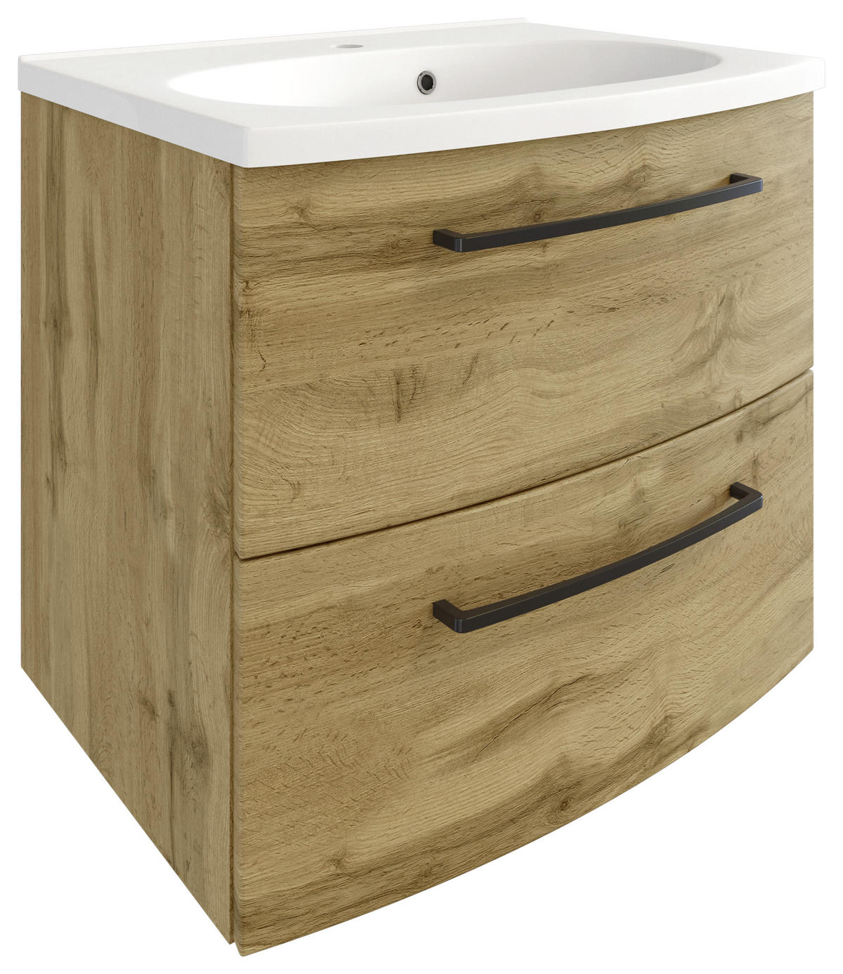 BADEZIMMER  in 90 cm  - Weiss/Eichefarben, Modern, Keramik/Holzwerkstoff (90cm) - Held