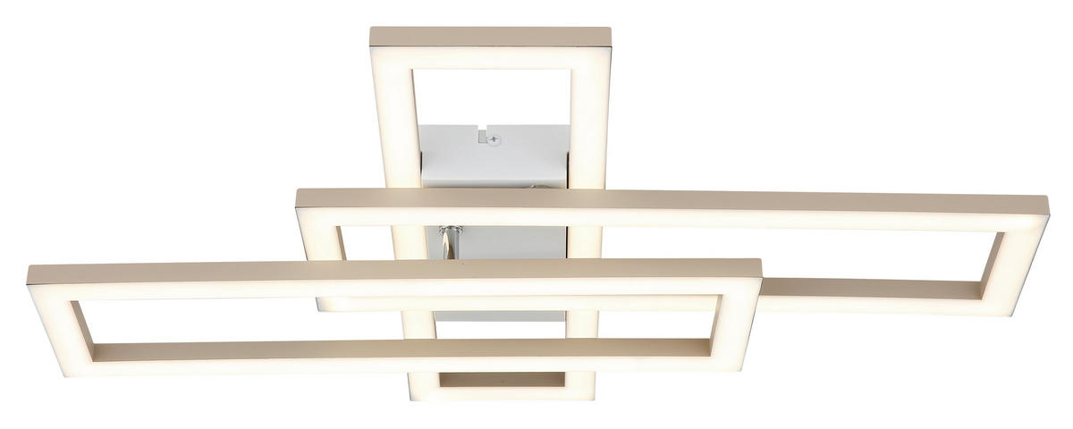 LED-DECKENLEUCHTE WILTON 55/40/7,5 cm  - Sandfarben/Weiß, Design, Kunststoff (55/40/7,5cm) - Globo